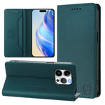 RC01 Dual-Folded Magnetic Suction RFID Leather Phone Case, For iPhone 16 Pro, For iPhone 16 Plus, For iPhone 16, For iPhone 15 Pro Max, For iPhone 15 Pro, For iPhone 15 Plus