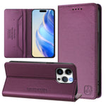 RC01 Dual-Folded Magnetic Suction RFID Leather Phone Case, For iPhone 16 Pro, For iPhone 16 Plus, For iPhone 16, For iPhone 15 Pro Max, For iPhone 15 Pro, For iPhone 15 Plus