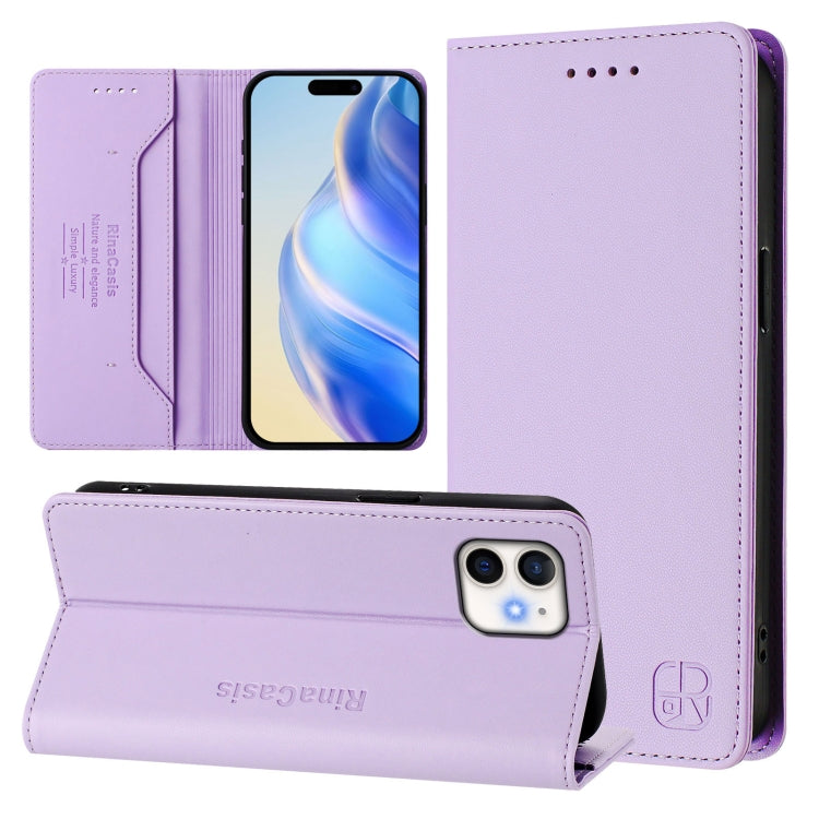 RC01 Dual-Folded Magnetic Suction RFID Leather Phone Case, For iPhone 13 Pro Max, For iPhone 13 Pro, For iPhone 13 mini, For iPhone 12 / 12 Pro, For iPhone 12 Pro Max, For iPhone 12 mini
