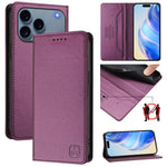 RC01 Dual-Folded Magnetic Suction RFID Leather Phone Case, For iPhone 17e / 16e, For iPhone 17 Pro Max, For iPhone 17 Pro, For iPhone 17, For iPhone Air, For iPhone 16 Pro Max