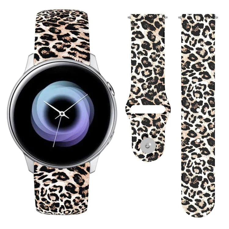 20mm Reverse Buckle Printed Silicone Strap, For Samsung Galaxy Active2