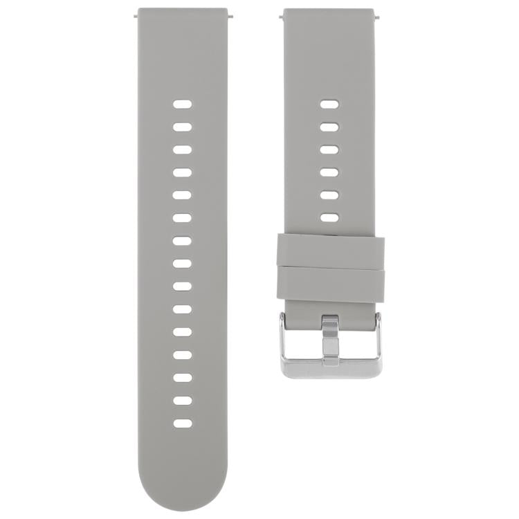 Solid Color Steel Buckle Silicone Watch Band, 18mm, 19mm, 20mm