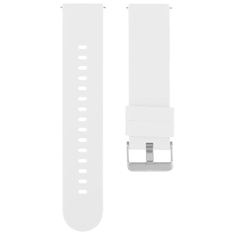 Solid Color Steel Buckle Silicone Watch Band, 18mm, 19mm, 20mm