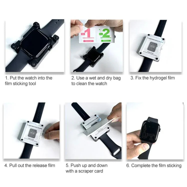 Soft Hydrogel Film Watch Screen Protector with Locator, For Apple Watch Series 6 / 5 / 4 / SE 44mm, For Apple Watch Series 6 / 5 / 4 / SE 40mm, For Apple Watch Series 11 / 10 46mm, For Apple Watch Series 11 / 10 42mm, For Apple Watch Ultra 3 / 2 / 1 49...