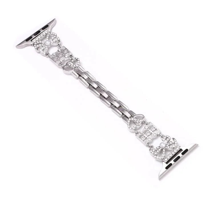 Bow Jewelry Buckle Stainless Steel Watch Band, For Apple Watch 46mm / 49mm / 45mm / 44mm, For Apple Watch 42mm / 41mm / 40mm / 38mm
