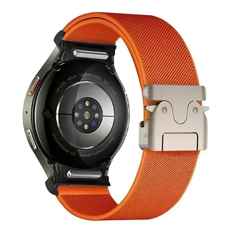 Press Button Connector Parachute Buckle Elastic Nylon Watch Band, For Samsung Galaxy Watch 7 / 6 / 5 / 4