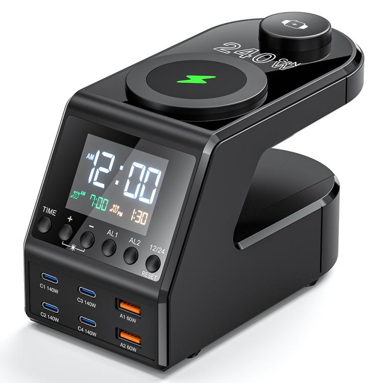 9 in 1 240W Multifunctional Multi-Port Charging Station with Alarm Function, 9 in 1 240W