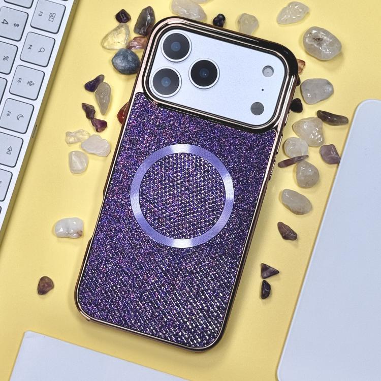 Electroplating PC Glitter Grain MagSafe Phone Case, For iPhone 17 Pro Max, For iPhone 17 Pro, For iPhone 16 Pro Max, For iPhone 16 Pro, For iPhone 16 Plus, For iPhone 16, For iPhone 15 Pro Max, For iPhone 15 Pro