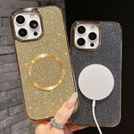 Electroplating PC Glitter Grain MagSafe Phone Case, For iPhone 17 Pro Max, For iPhone 17 Pro, For iPhone 16 Pro Max, For iPhone 16 Pro, For iPhone 16 Plus, For iPhone 16, For iPhone 15 Pro Max, For iPhone 15 Pro