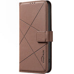 Geometric Pattern RFID Leather Phone Case, For iPhone XR, For iPhone XS Max, For iPhone 6 Plus / 7 Plus / 8 Plus