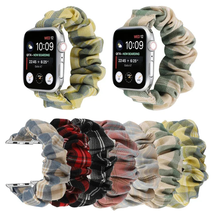 JK Uniform Style Cloth + Stainless Steel Watch Wrist Strap, For Apple Watch Series 7 45mm / 6 & SE & 5 & 4 44mm / 3 & 2 & 1 42mm, For Apple Watch Series 7 41mm / 6 & SE & 5 & 4 40mm / 3 & 2 & 1 38mm