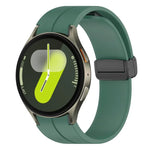 xDfind Fold Magnetic Black Buckle Silicone Watch Band, For Samsung Galaxy Watch7 / FE / 6 / 5 / 4
