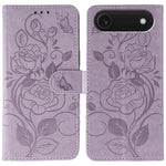 Rose Butterfly Embossed Leather Phone Case, For iPhone 17e / 16e, For iPhone 17 Pro Max, For iPhone 17 Pro, For iPhone 17, For iPhone Air