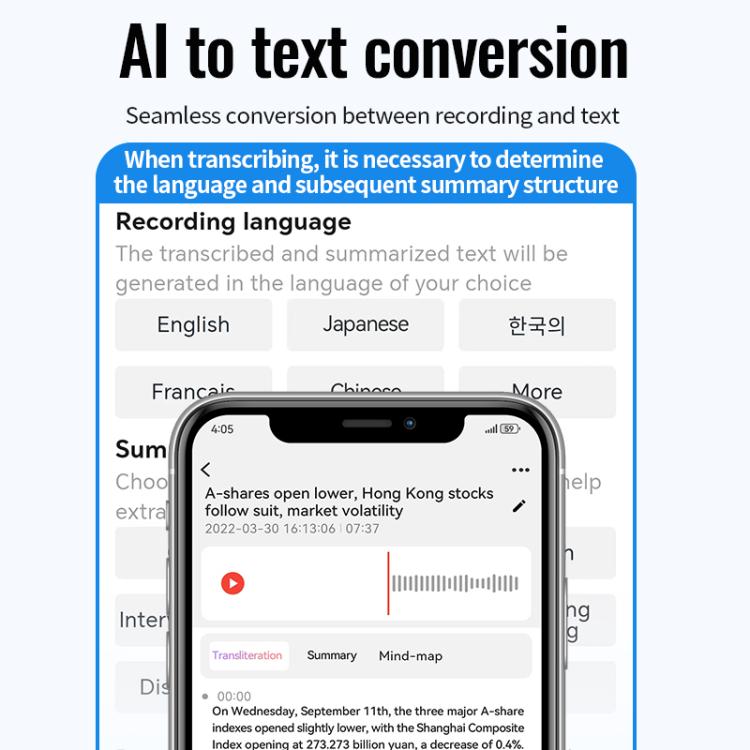 JNN A6 Portable Smart AI Magnetic Recorder Support APP Control, 8GB, 16GB, 32GB, 64GB, 128GB