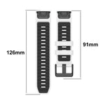 xDfind Dual Color Quick Release Steel Buckle Silicone Watch Band, For Garmin 26mm, For Garmin 22mm, For Garmin 20mm