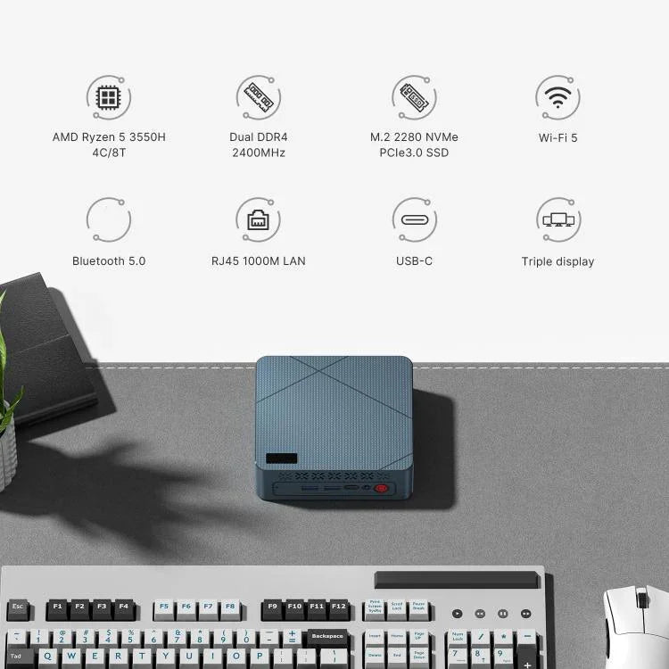 GXMO GN7 Windows 11 Mini PC, AMD Ryzen 5 3550H 4-Core Processor, 16GB+512GB
