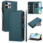 Magnetic Closure 9 Card Slots Zipper Leather Case with Hand Strap, For iPhone 14 Pro Max, For iPhone SE 2022 / 2020 / 8 / 7, For iPhone 13 Pro Max, For iPhone 13 Pro, For iPhone 13 mini, For iPhone 12 / 12 Pro, For iPhone 12 Pro Max, For iPhone 12 mini