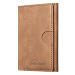 Oily Leather Horizontal Magnetic Wallet Card Bag Case