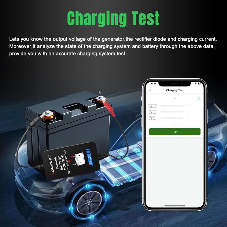 KONNWEI BK300 6V / 12V / 24V Car Bluetooth 5.0 Battery Monitor Diagnostic Tool, BK300