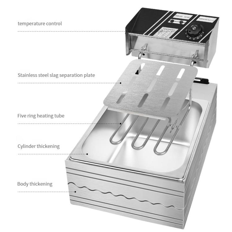 Multifunctional Commercial Stainless Steel Thick Electric Fryer Electric Boiler, Single Cylinder 6L, Single Cylinder 6L+Temperature Limiter, Single Cylinder 6L+Timer, Dual Cylinder 12L, Dual Cylinder 12L+Temperature Limiter, Dual Cylinder 12L+Timer    ...