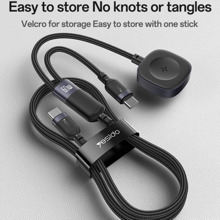 Yesido CA136C 60W USB-C / Type-C to Type-C & iWatch 2 in 1 Charging Cable, CA136C