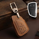 For Buick Envision Plus 2023 Hallmo Crazy Horse Cowhide Car Key Protection Cover, For Buick Envision Plus 2023 3-button, For Buick Envision Plus 2023 4-button, For Buick Envision Plus 2023 5-button, For Buick Envision Plus 2023 6-button