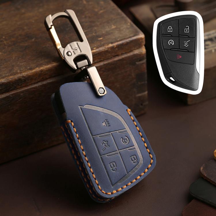 For Buick Envision Plus 2023 Hallmo Crazy Horse Cowhide Car Key Protection Cover, For Buick Envision Plus 2023 3-button, For Buick Envision Plus 2023 4-button, For Buick Envision Plus 2023 5-button, For Buick Envision Plus 2023 6-button