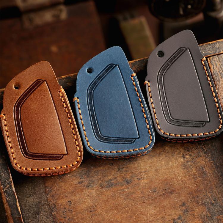 For Buick Envision Plus 2023 Hallmo Crazy Horse Cowhide Car Key Protection Cover, For Buick Envision Plus 2023 3-button, For Buick Envision Plus 2023 4-button, For Buick Envision Plus 2023 5-button, For Buick Envision Plus 2023 6-button