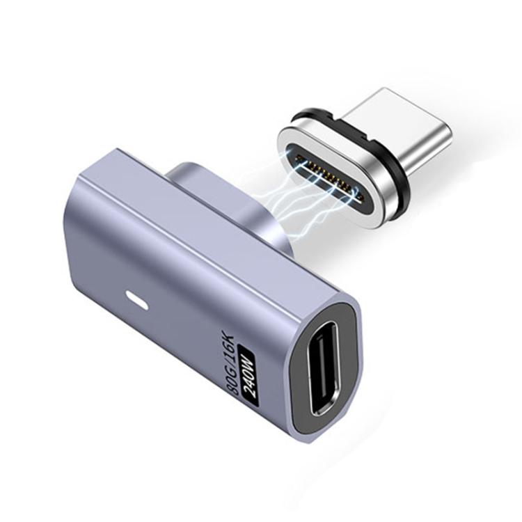 Type-C Male to Female PD240W 80Gbps 60K Magnetic Suction Adapter, Straight Head, Elbow Head, Side Elbow