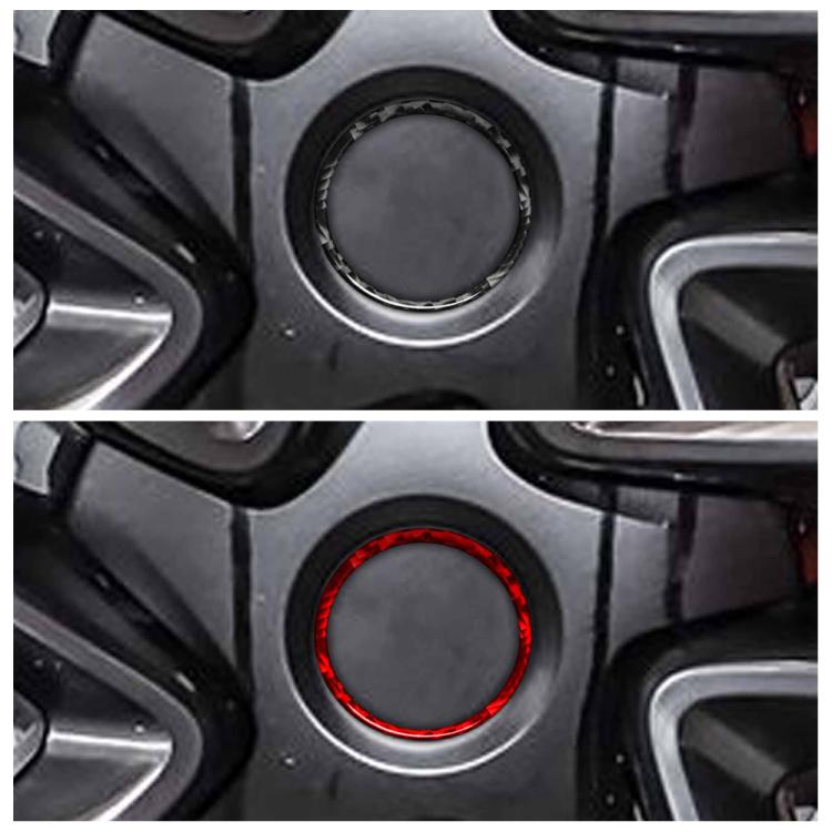 For Tesla Model 3 / Y 4pcs/Set Carbon Fiber Car Wheel Hub Decoration Ring, Car Wheel Hub