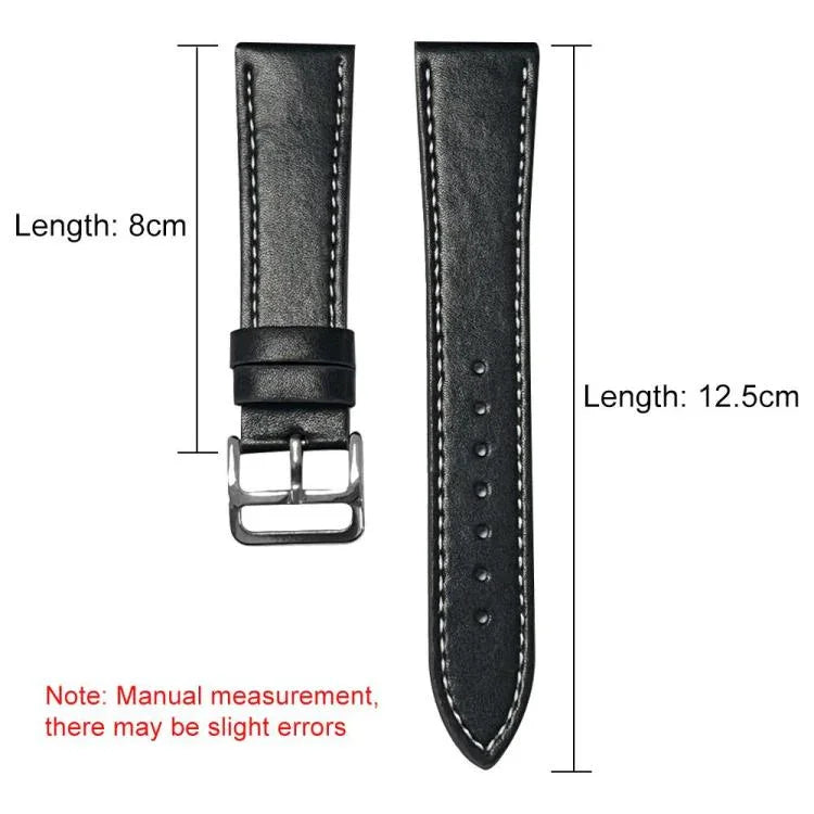 xDfind Black Shark Fine Grain Leather Watch Band, For Apple Watch 42 / 44 / 45 / 46 / 49mm, For Apple Watch 38 / 40 / 41 / S10 42mm