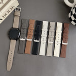 xDfind Flat Head Black Shark Fine Grain Leather Watch Band, 20mm, 22mm