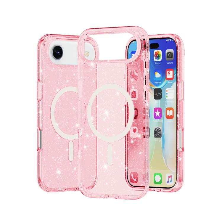 Terminator Style Glitter Powder MagSafe Magnetic Phone Case, For iPhone 17 Pro Max, For iPhone 17 Pro, For iPhone 17, For iPhone Air