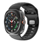 Striped Two Color Silicone Watch Band, For Samsung Galaxy Watch Ultra 47mm / Ultra 2025