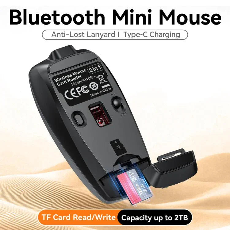HXSJ M109 Mini Wireless Mouse, 3D Right, TF Card Reader, 4D Mute Buttons