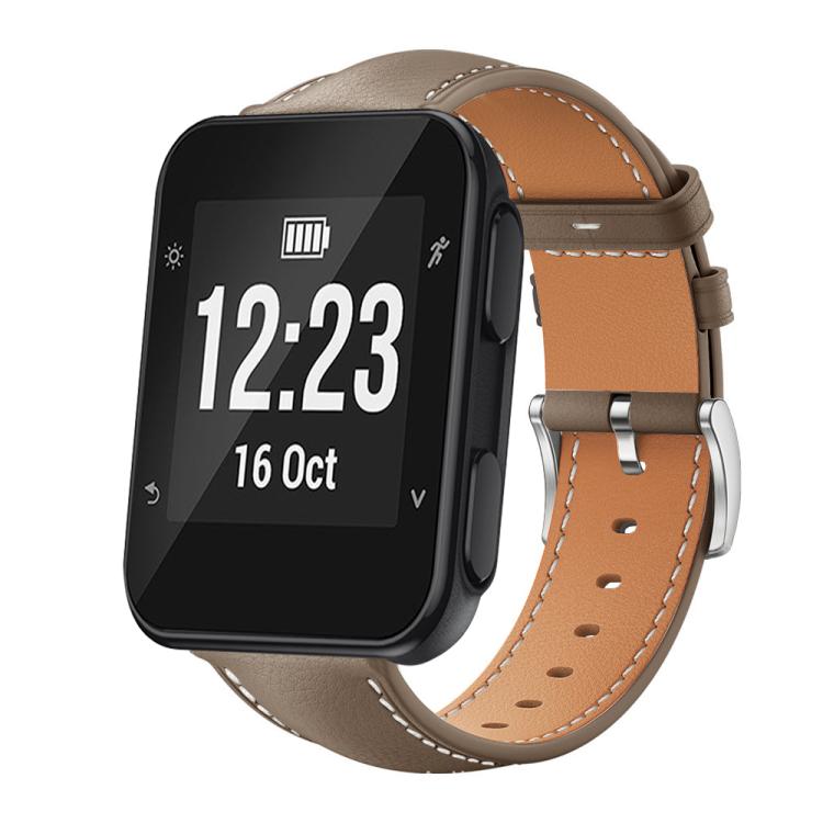 xDfind Flat Head Black Shark Fine Grain Leather Watch Band, For Garmin Fenix 8/7/6/5 22mm 20mm, For Garmin Fenix 8/7X/6X/5X 26mm 22mm, For Garmin Forerunner 220/735/735XT/230/235 20mm, For Garmin Forerunner 35/30/35j 20mm