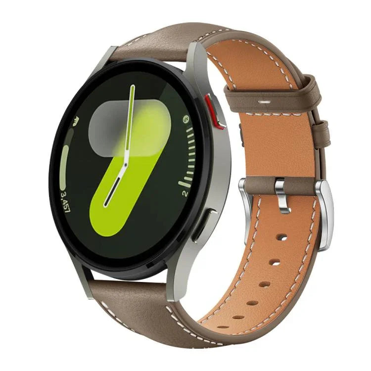 xDfind Flat Head Black Shark Fine Grain Leather Watch Band, For Samsung Galaxy Watch Ultra / Ultra 2025, For Samsung Galaxy Watch8 / Watch8 Classic, For Samsung Galaxy Watch7 / FE / 6 / 5 / 4