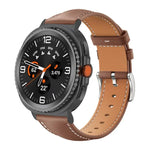xDfind Flat Head Black Shark Fine Grain Leather Watch Band, For Samsung Galaxy Watch Ultra / Ultra 2025, For Samsung Galaxy Watch8 / Watch8 Classic, For Samsung Galaxy Watch7 / FE / 6 / 5 / 4