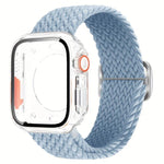 Ladder Buckle Loop Nylon Watch Band with Change to Ultra 49mm Film PC Cover, For Apple Watch Series 44mm, For Apple Watch Series 40mm, For Apple Watch Series 10 / 11 46mm, For Apple Watch Series 10 / 11 42mm, For Apple Watch Series 45mm                ...