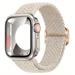 Ladder Buckle Loop Nylon Watch Band with Change to Ultra 49mm Film PC Cover, For Apple Watch Series 44mm, For Apple Watch Series 40mm, For Apple Watch Series 10 / 11 46mm, For Apple Watch Series 10 / 11 42mm, For Apple Watch Series 45mm                ...
