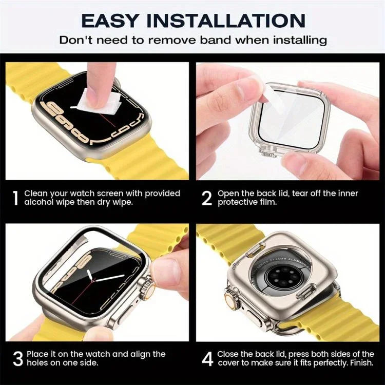 Ladder Buckle Loop Nylon Watch Band with Change to Ultra 49mm Film PC Cover, For Apple Watch Series 44mm, For Apple Watch Series 40mm, For Apple Watch Series 10 / 11 46mm, For Apple Watch Series 10 / 11 42mm, For Apple Watch Series 45mm                ...