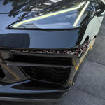 2pcs/Set Forged Gold Foil Carbon Fiber Car Bumper Corner Decorative Sticker for Chevrolet Corvette C8 2020-, Left and Right Driver, Bumper Corner