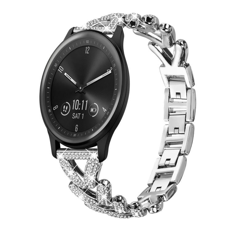 xDfind Small Twist Diamond Metal Watch Band, 20mm For COROS APEX 2 42mm / PACE 2, 20mm For Huawei Watch GT4 / GT3 / GT2, 20mm For Amazfit Bip U / Bip Lite / Bip 3 Pro, 20mm For Amazfit GTS4 Mini/3/2 /2e/2 Mini, 20mm For Xiaomi Haylou RS4 Plus LS11 / LS...
