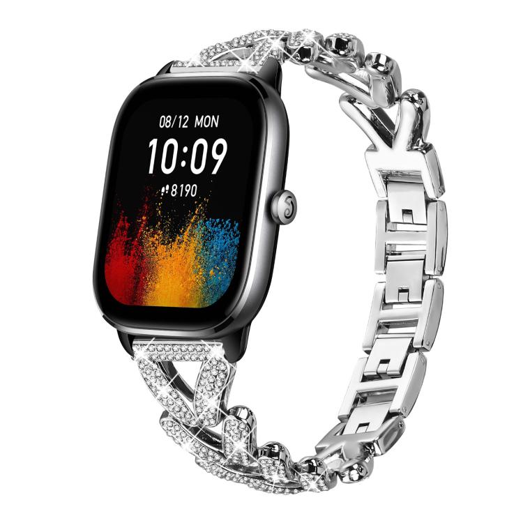 xDfind Small Twist Diamond Metal Watch Band, 20mm For COROS APEX 2 42mm / PACE 2, 20mm For Huawei Watch GT4 / GT3 / GT2, 20mm For Amazfit Bip U / Bip Lite / Bip 3 Pro, 20mm For Amazfit GTS4 Mini/3/2 /2e/2 Mini, 20mm For Xiaomi Haylou RS4 Plus LS11 / LS...
