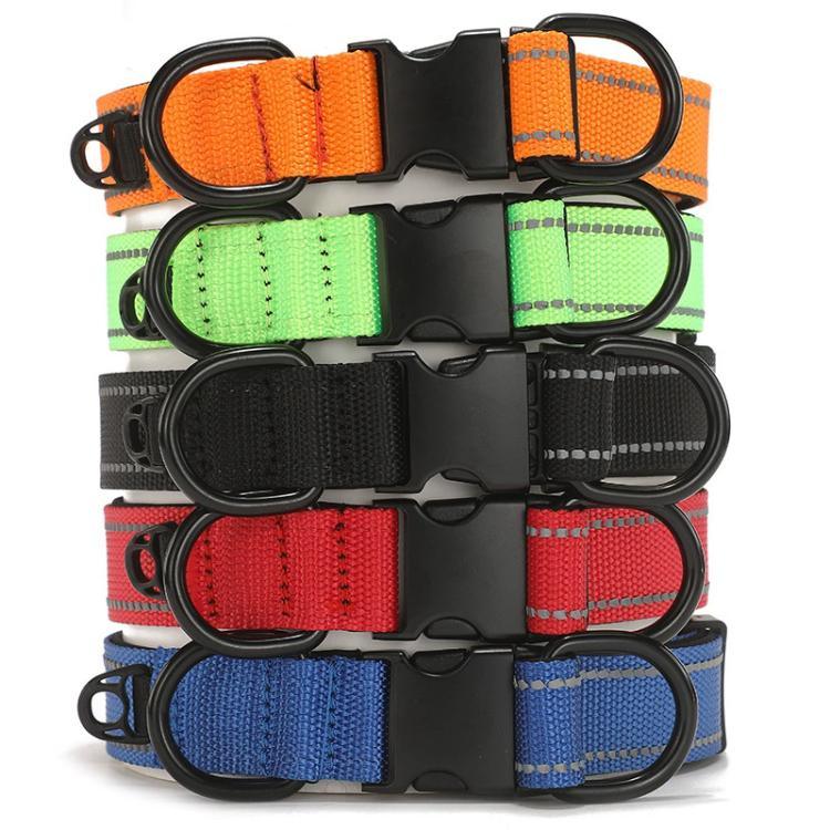 Pet Reflective Collar Waterproof Cloth Black Buckle with 1.8m Leash, Waterproof Collar + Leash, S, Waterproof Collar + Leash, M, Waterproof Collar + Leash, L