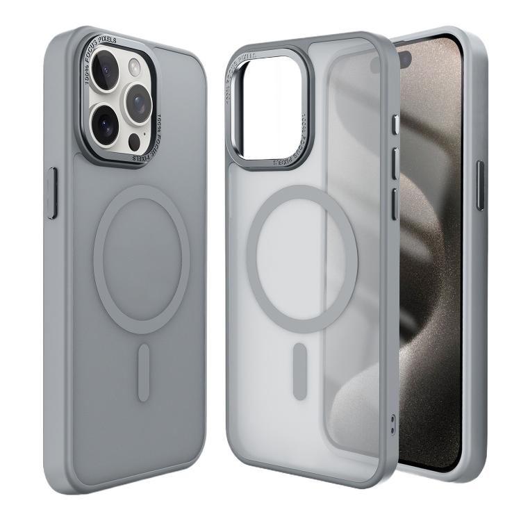 Kalebol Metal Lens Frame MagSafe Frosted PC Phone Case, For iPhone 16 Pro, For iPhone 16 Plus, For iPhone 16, For iPhone 15 Pro Max, For iPhone 15 Pro