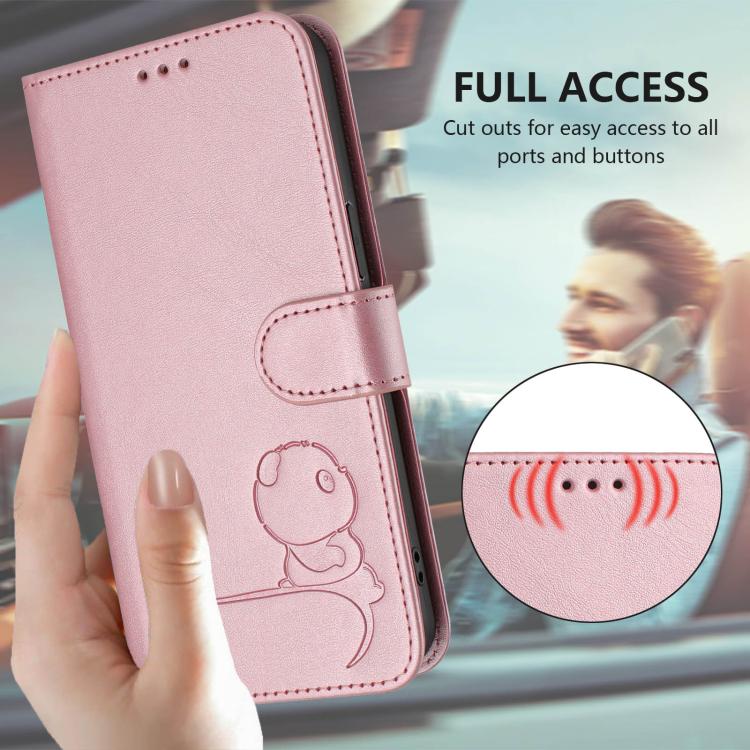 Litter Panda Embossing RFID Leather Phone Case with Lanyard, For iPhone 11 Pro Max, For iPhone 11, For iPhone 11 Pro, For iPhone X / XS, For iPhone XR, For iPhone XS Max, For iPhone 8 Plus / 7 Plus