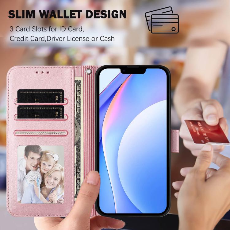 Litter Panda Embossing RFID Leather Phone Case with Lanyard, For iPhone 11 Pro Max, For iPhone 11, For iPhone 11 Pro, For iPhone X / XS, For iPhone XR, For iPhone XS Max, For iPhone 8 Plus / 7 Plus