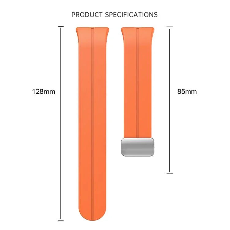 Magnetic Fold Silver Buckle Silicone Watch Band, For Samsung Galaxy Fit 3