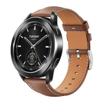 xDfind Flat Head Black Shark Fine Grain Leather Watch Band, 22mm For Xiaomi Watch S3/2 Pro/S2/S1, 22mm For Xiaomi Haylou Watch LS09B / LS05S / LS10, 20mm For Xiaomi Haylou RS4 Plus LS11 / LS12
